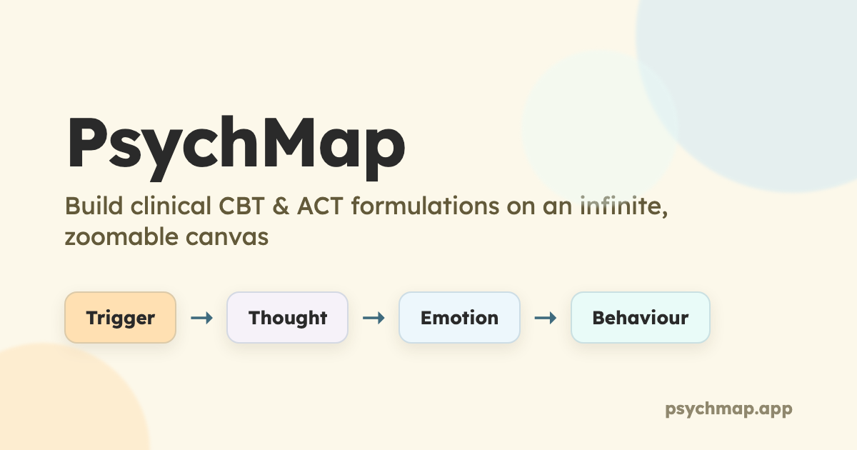 PsychMap — build CBT & ACT formulations on a canvas